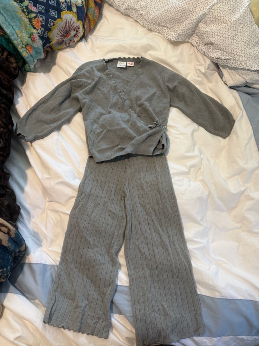 Zara Light Gray Knit Girls' Sweater